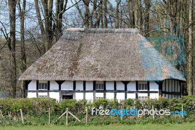 View Of Abernodwydd Farmhouse At St Fagans National History Muse… Stock Photo
