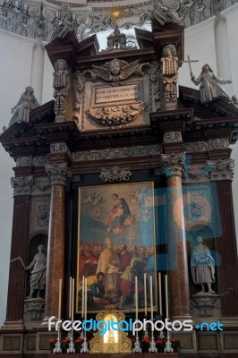 View Of An Altar In Salzburg Cathedral Stock Photo