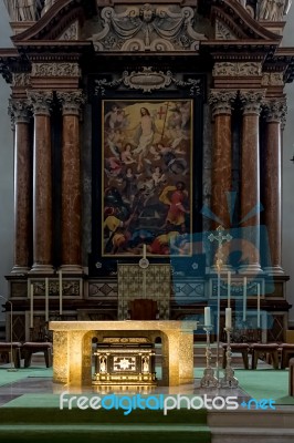 View Of An Altar In Salzburg Cathedral Stock Photo
