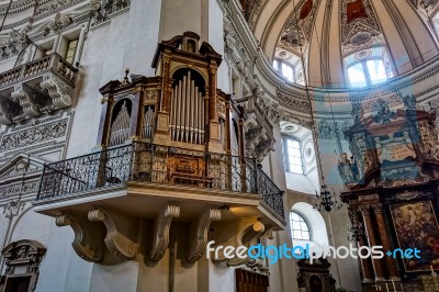 View Of An Organ In Salzburg Cathedral Stock Photo
