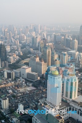 View Of Bangkok Cityscape, Bangkok The Capital City Of Thailand Stock Photo