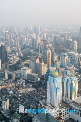 View Of Bangkok Cityscape, Bangkok The Capital City Of Thailand Stock Photo