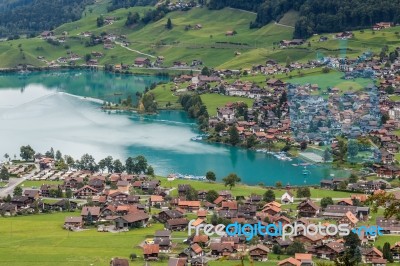 View Of Brienz In The Bernese Oberland Region Of Switzerland Stock Photo