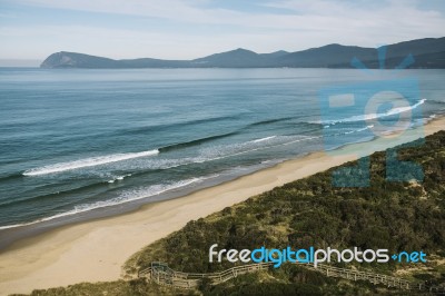 View Of Bruny Island Beach In The Afternoon Stock Photo