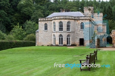 View Of Buildings At Brinkburn Abbey Stock Photo