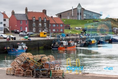View Of Dunbar Harbour Stock Photo