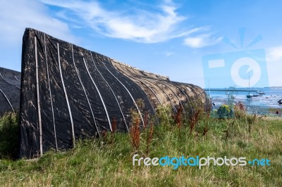 View Of Holy Isalnd Lindisfarne Stock Photo