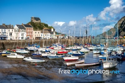 View Of Ilfracombe Harbour Stock Photo