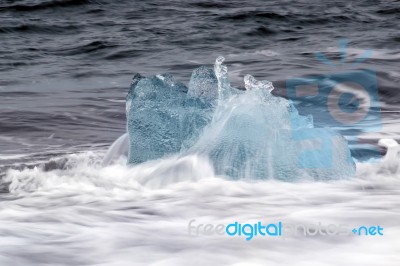 View Of Jokulsarlon Beach Stock Photo