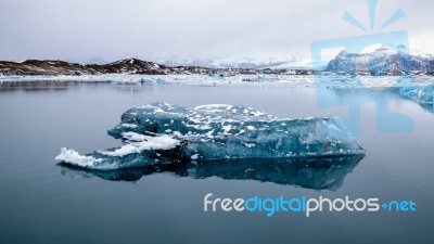 View Of Jokulsarlon Ice Lagoon Stock Photo