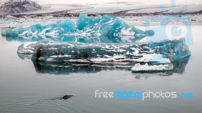 View Of Jokulsarlon Ice Lagoon Stock Photo