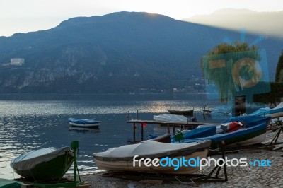 View Of Lake Como From Mandello Del Lario Stock Photo