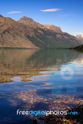 View Of Lake Mcdonald In Montana Stock Photo