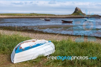 View Of Lindisfarne Castle Stock Photo