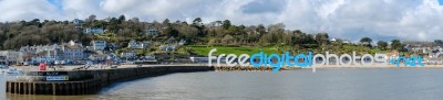 View Of Lyme Regis From The Harbour Entrance Stock Photo