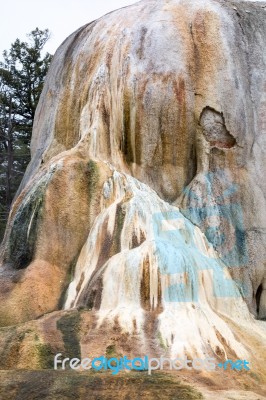 View Of Mammoth Hot Springs Stock Photo