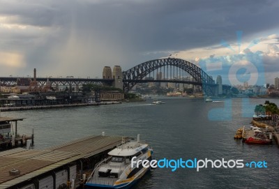 View Of Sydney Harbour Bridge And Boats. Sydney One Of The World… Stock Photo