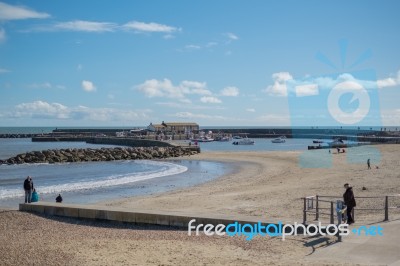 View Of The Beach At Lyme Regis Stock Photo