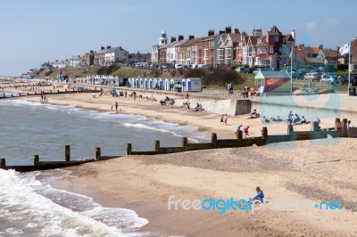 View Of The Beach At Southwold Stock Photo
