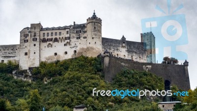 View Of The Castle In Salzburg Stock Photo