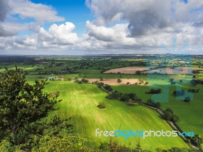 View Of The Cheshire Countryside From Beeston Castle Stock Photo