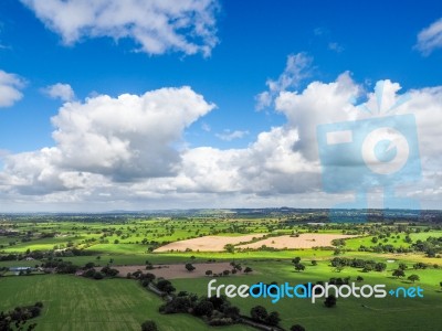 View Of The Cheshire Countryside From Beeston Castle Stock Photo