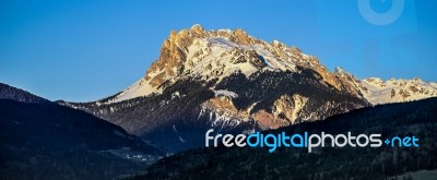 View Of The Dolomites From Villanders Stock Photo