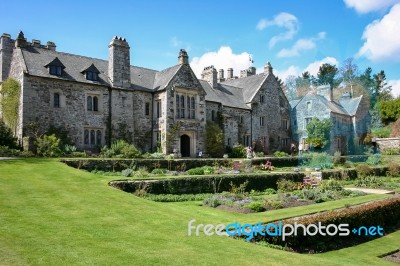 View Of The Front Of The Cotehele Building Stock Photo