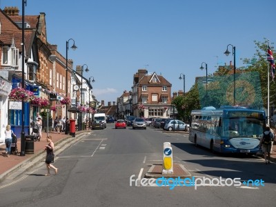 View Of The High Street In East Grinstead Stock Photo
