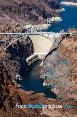 View Of The Hoover Dam And Bridge Stock Photo