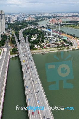 View Of The Motorway System In Singapore Stock Photo