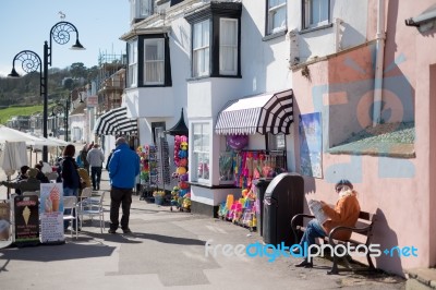 View Of The Promenade At Lyme Regis Stock Photo