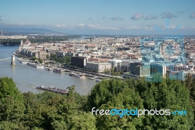 View Of The River Danube In Budapest Stock Photo