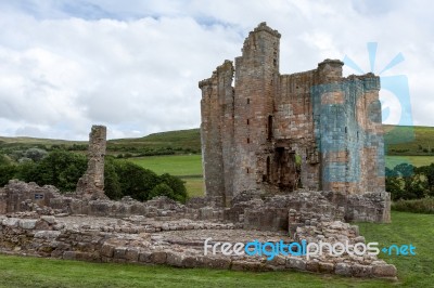 View Of The Ruins Of Edlingham Castle Stock Photo