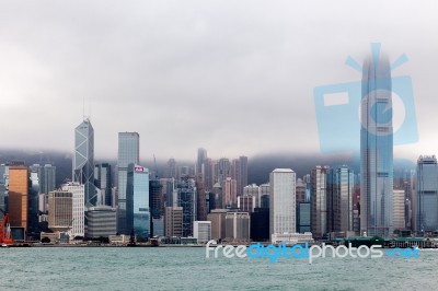 View Of The Skyline In Hongkong Stock Photo