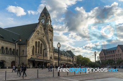 View Of The Station In Metz Lorraine Moselle France Stock Photo