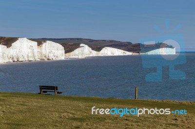 View Of The Sussex Coastline From Hope Gap Stock Photo