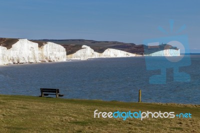 View Of The Sussex Coastline From Hope Gap Stock Photo