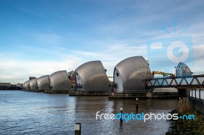 View Of The Thames Barrier Stock Photo