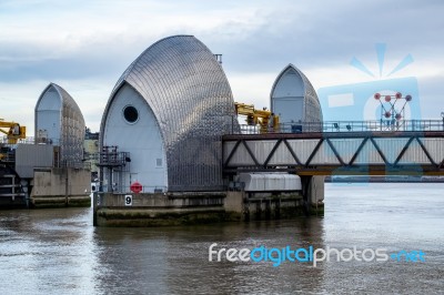 View Of The Thames Barrier Stock Photo