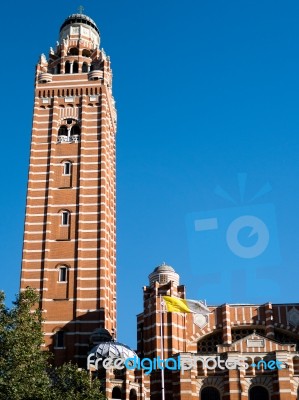 View Of The Tower At Westminster Cathedral Stock Photo