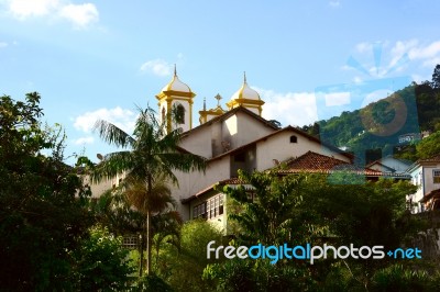 View Of The Unesco World Heritage City Of Ouro Preto In Minas Ge… Stock Photo