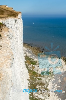 View Of The White Cliffs At Beachy Head In East Sussex Stock Photo