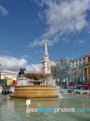 View Of Trafalgar Square Stock Photo