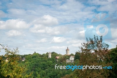 View Over The City Of Rothenburg Stock Photo