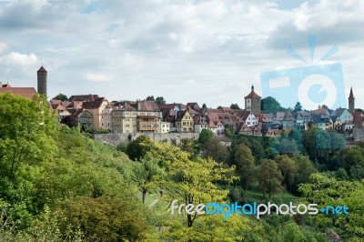 View Over The City Of Rothenburg Stock Photo