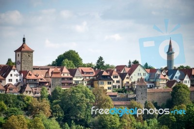 View Over The City Of Rothenburg Stock Photo