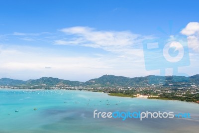 View Sea Sky And Tourist Town In Phuket, Thailand Stock Photo