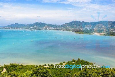 View Sea Sky And Tourist Town In Phuket, Thailand Stock Photo