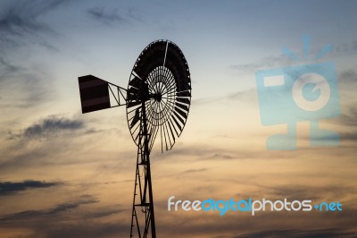 View To Windmill Stock Photo